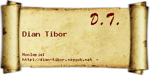 Dian Tibor névjegykártya